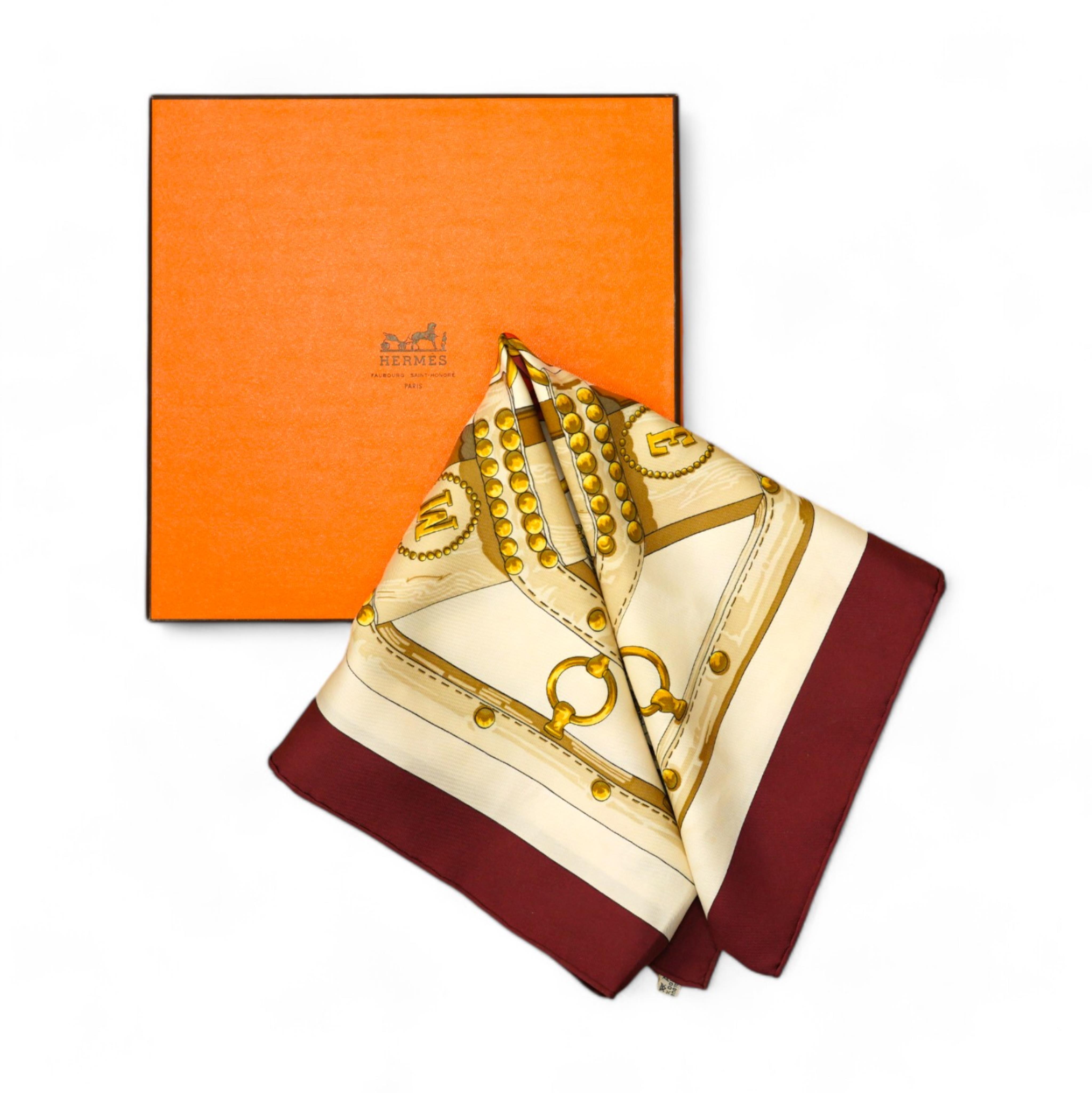 A Hermes silk scarf 'Aux Champs', boxed